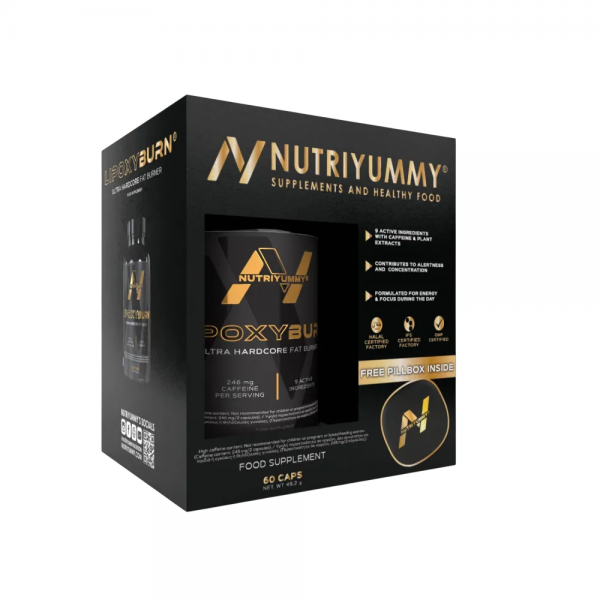 NUTRIYUMMY LIPOXYBURN ULTRA 60 CAPS + ΔΩΡΟ PILLBOX (Μαυρο - Χρυσο)
